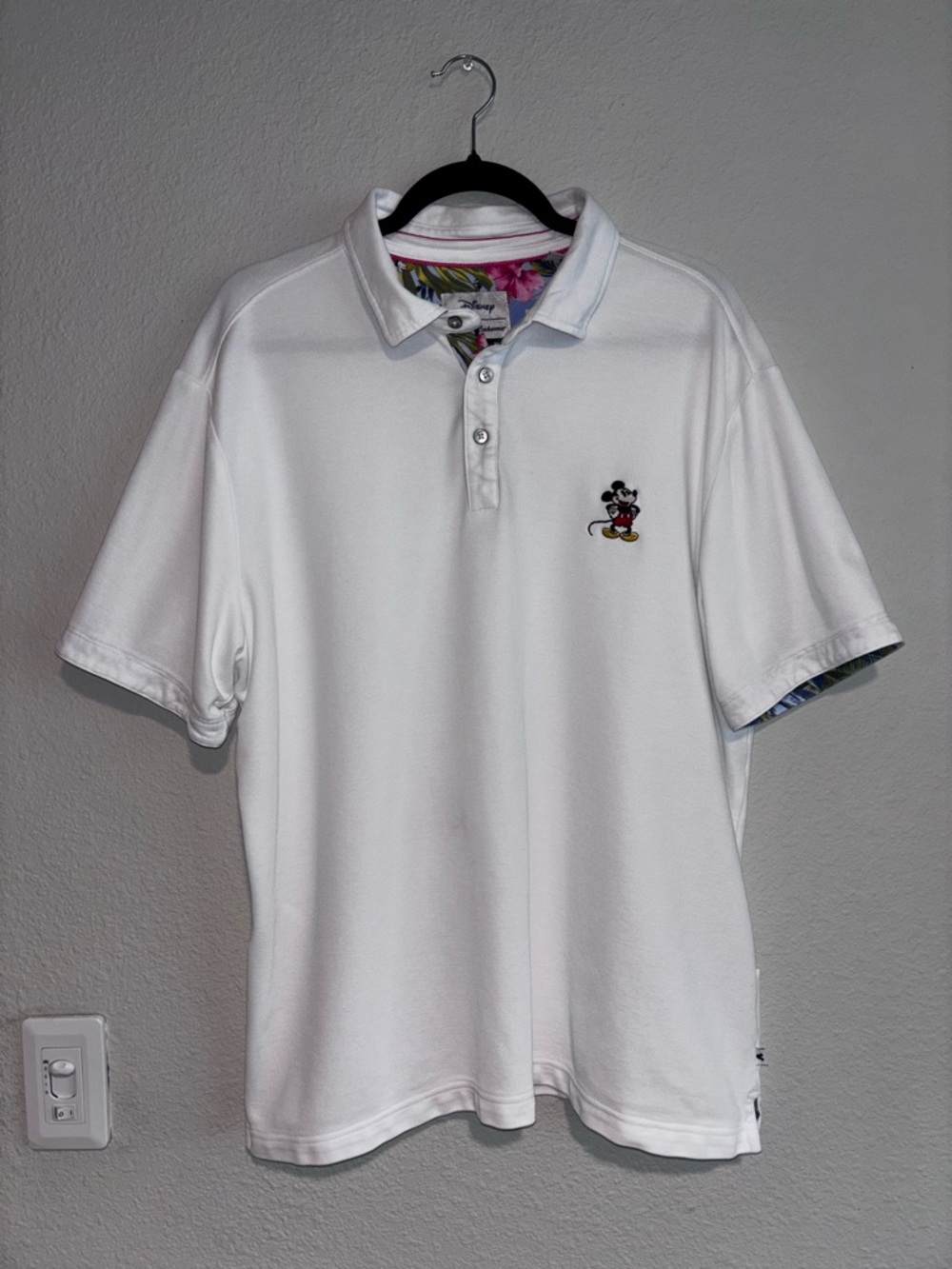 Tommy Bahama White Polo with Embroidered Mickey Mouse - Men